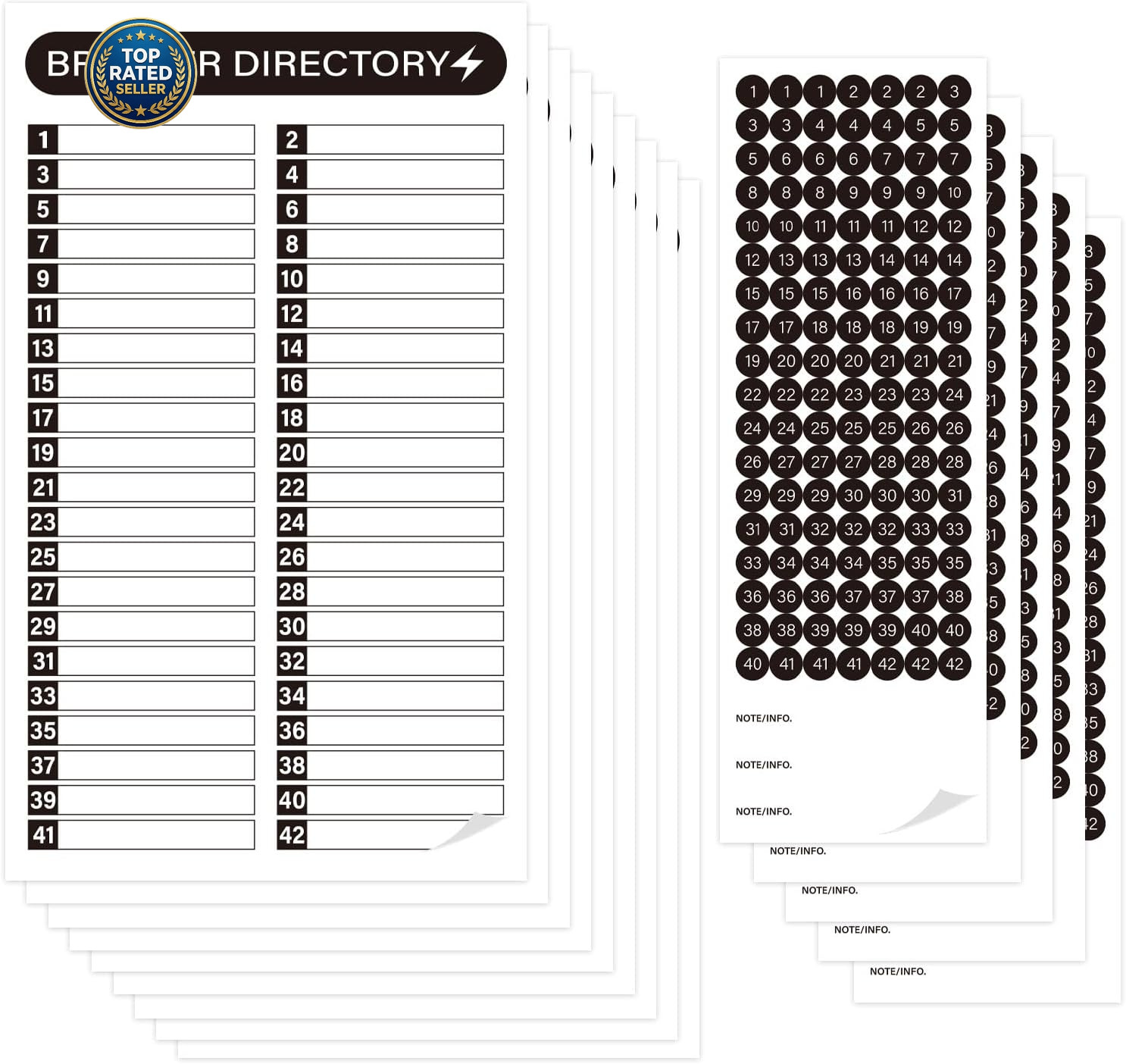 16 Sheets Breaker Panel Labels Electrical Box Sticker Numbers Breaker