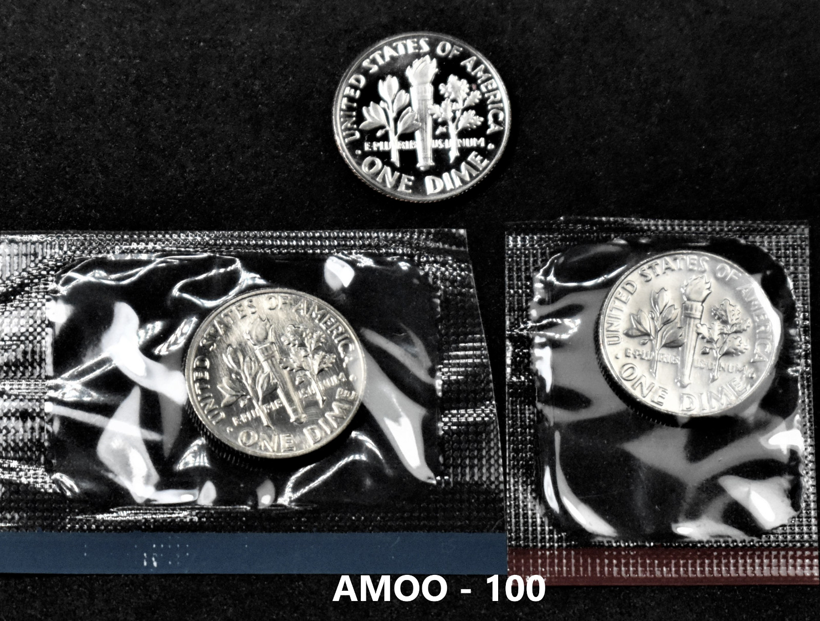 2002 P D S - Proof & 2 BU Uncirculated Roosevelt Dime 3 coin Set U.S Mint Cello