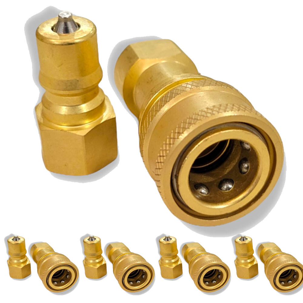 For Wands Hose Kit 1/4" Brass Quick Disconnect Coupler Carpet Cleaning 5 Sets