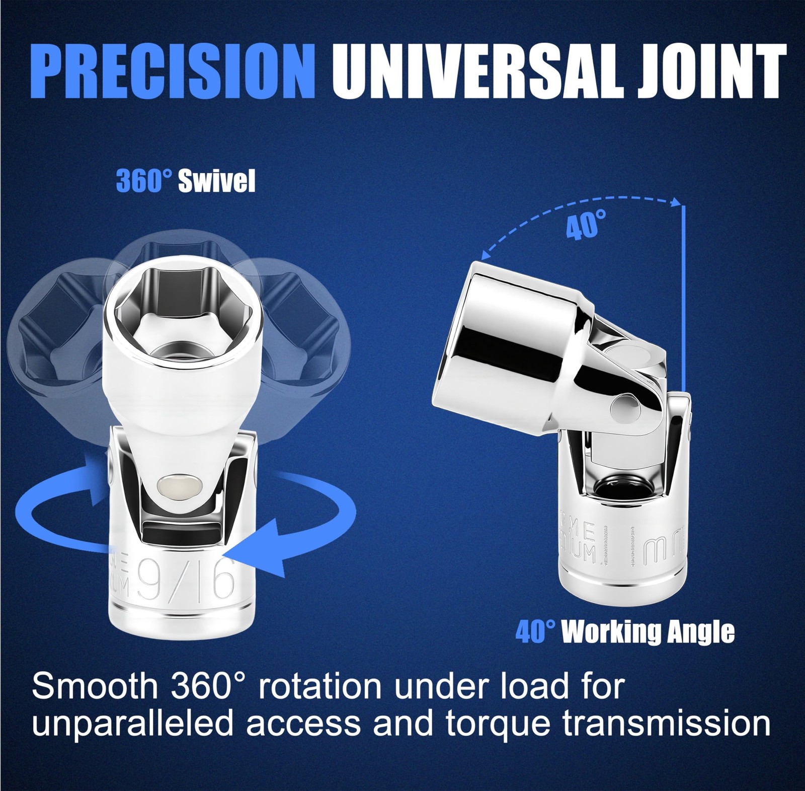 19-Piece 1/4" Drive Universal Joint Socket Set, Swivel Socket Set & Wobble So...