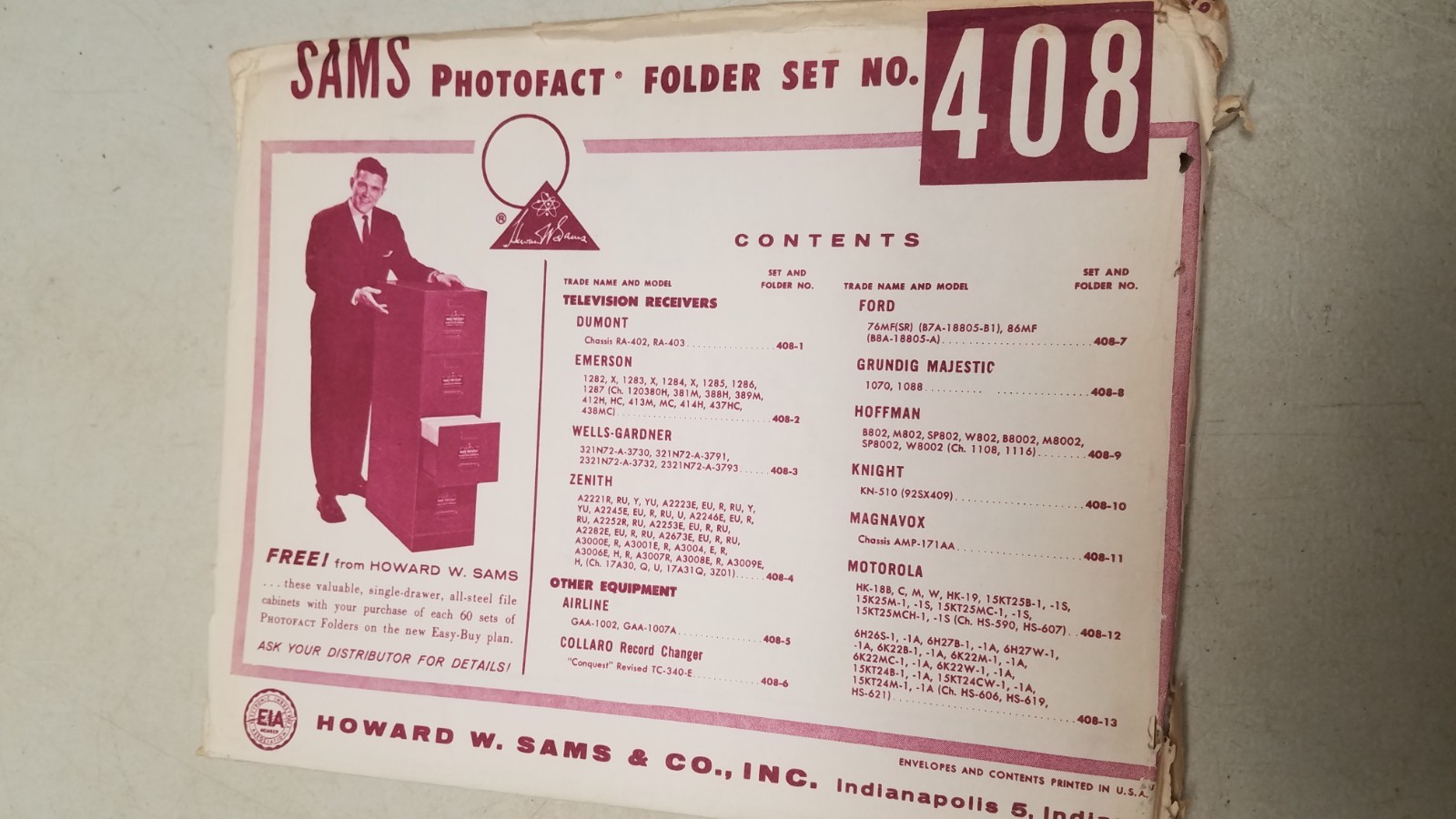 Sam's Photo Facts Set 408 8/58 Complete set (D)