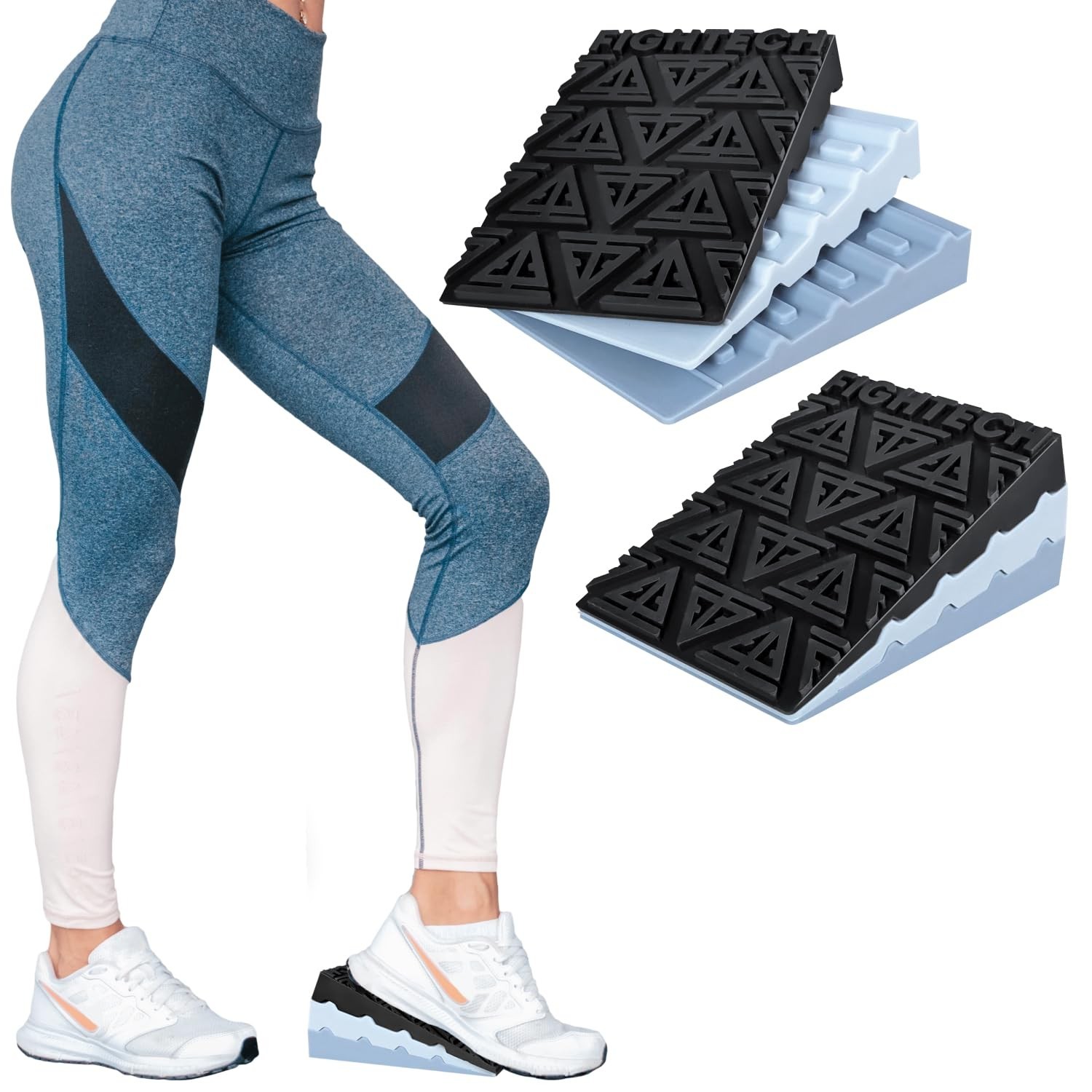 Squat Wedge Block for Elevated Heel Squats and Deadlifts - Improve Mobility, ...