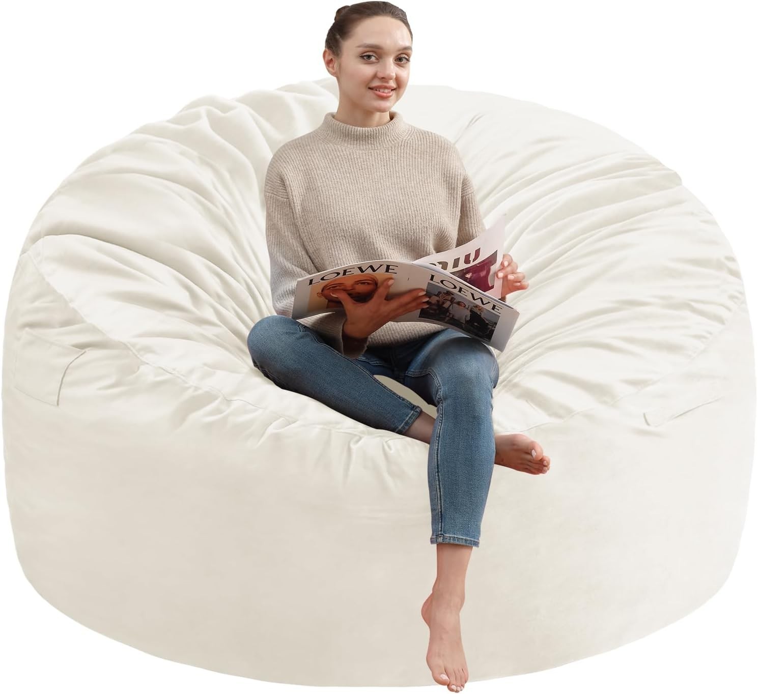 3FT Bean Bag Chair Comfy Bean Bag Chairs with Memory Foam Filled Beanbag Sofa
