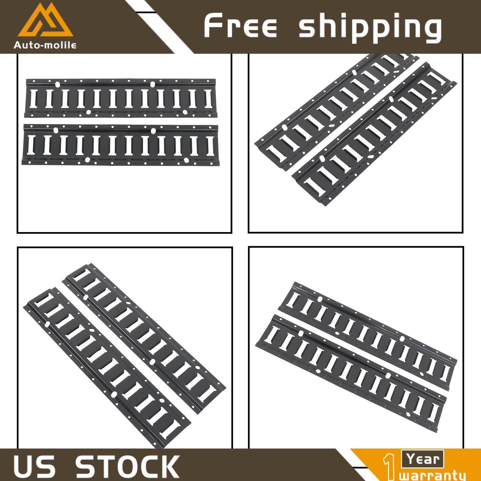 For Vans Trucks ATV 8 Pack 2' E Track Tie Down Rail System Heavy Loads Durable