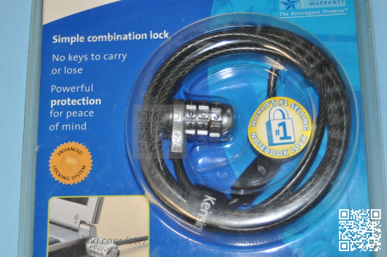 Kensington 64050 Combo Saver Computer Security Cable for Notebook Laptop