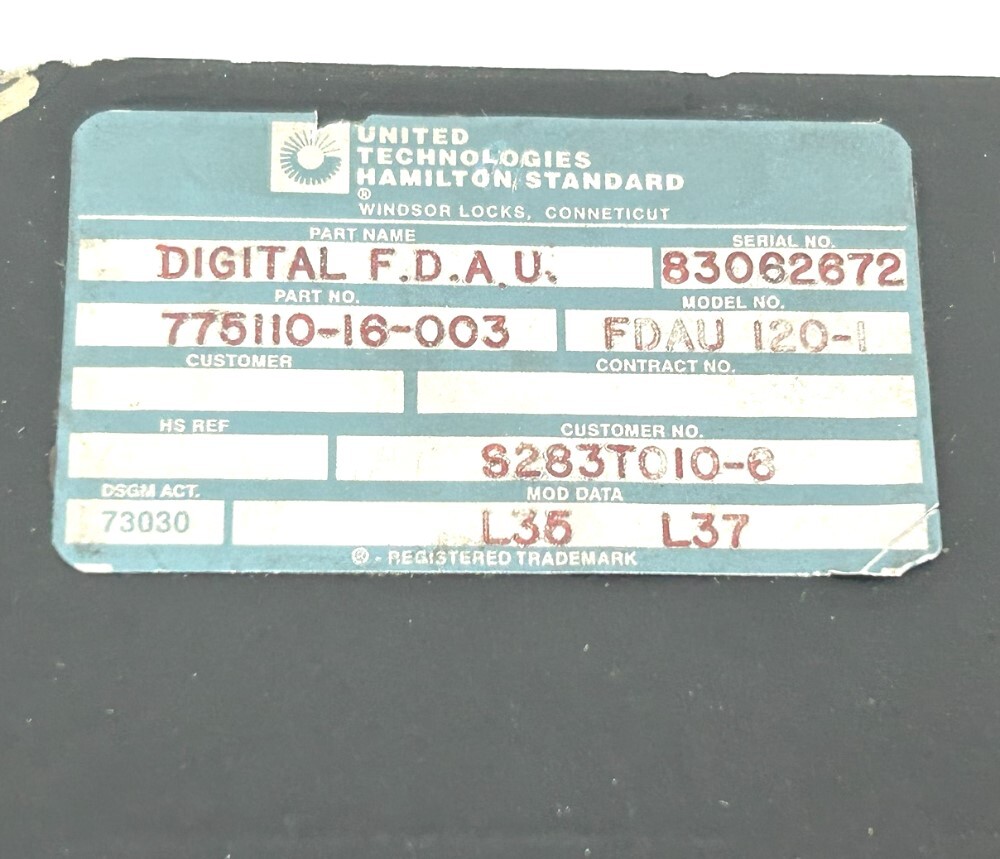 Hamilton Standard Aircraft Digital Flight Data Acquisition Unit 775110-16-003