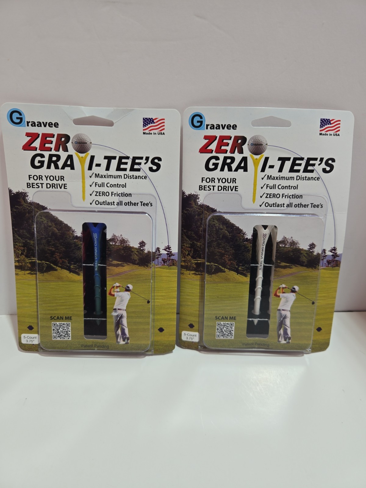 Zero Gravitees Golf Tees. New In Package.  2 Packs Of 5.