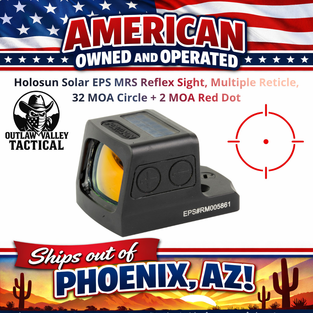 Holosun Solar EPS Multiple Reticle Sight, 32 MOA Circle + 2 MOA Red Dot