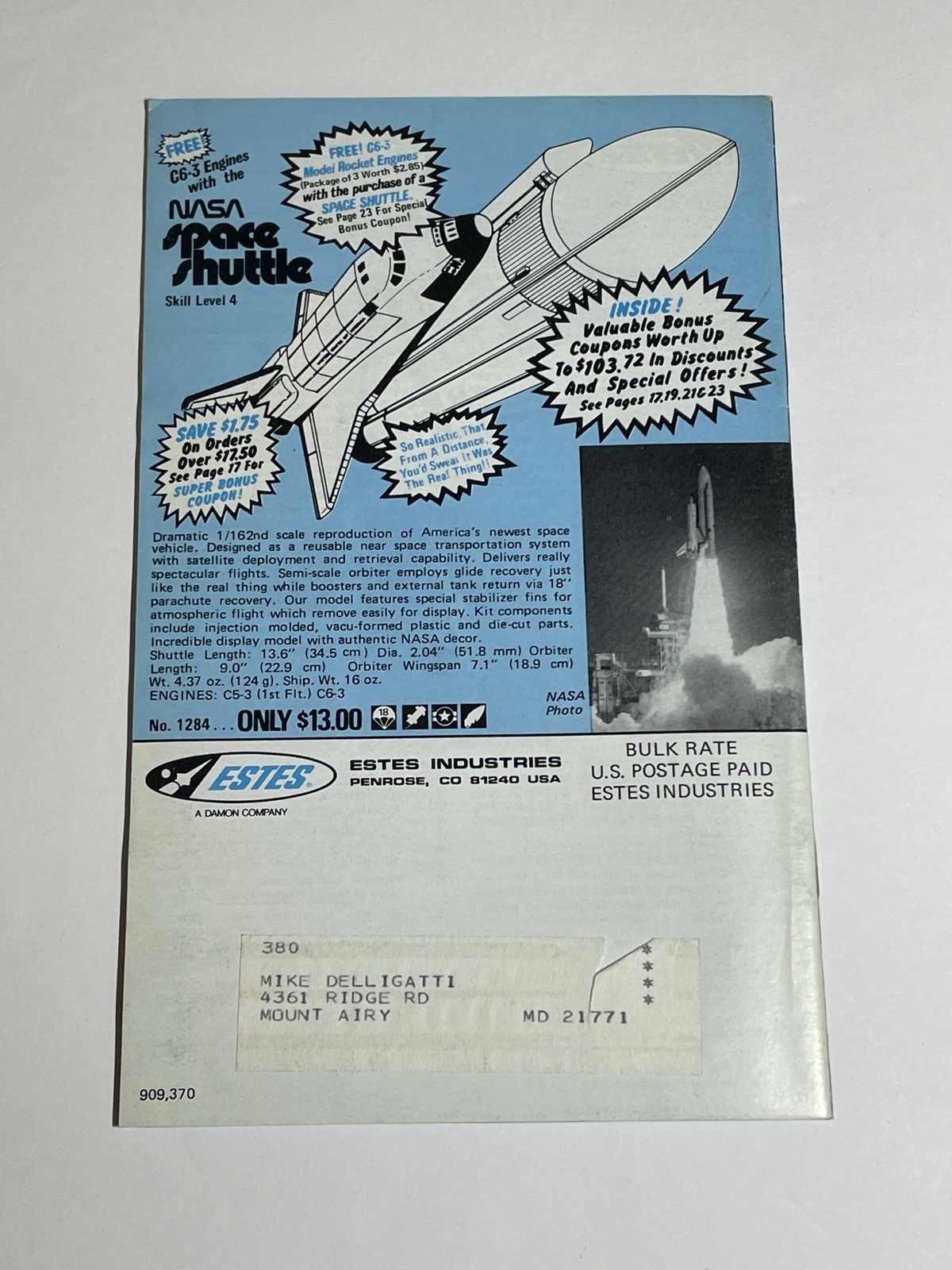 Estes Flying Model Rocket Catalog 1981 Fall EX Rocketry