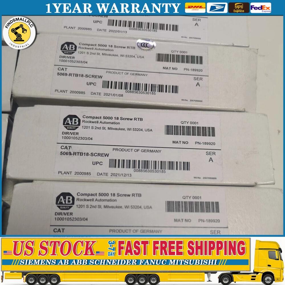 New Sealed AB 5069-RTB18-SCREW Compact 5000 18-Screw in box US Free Tax