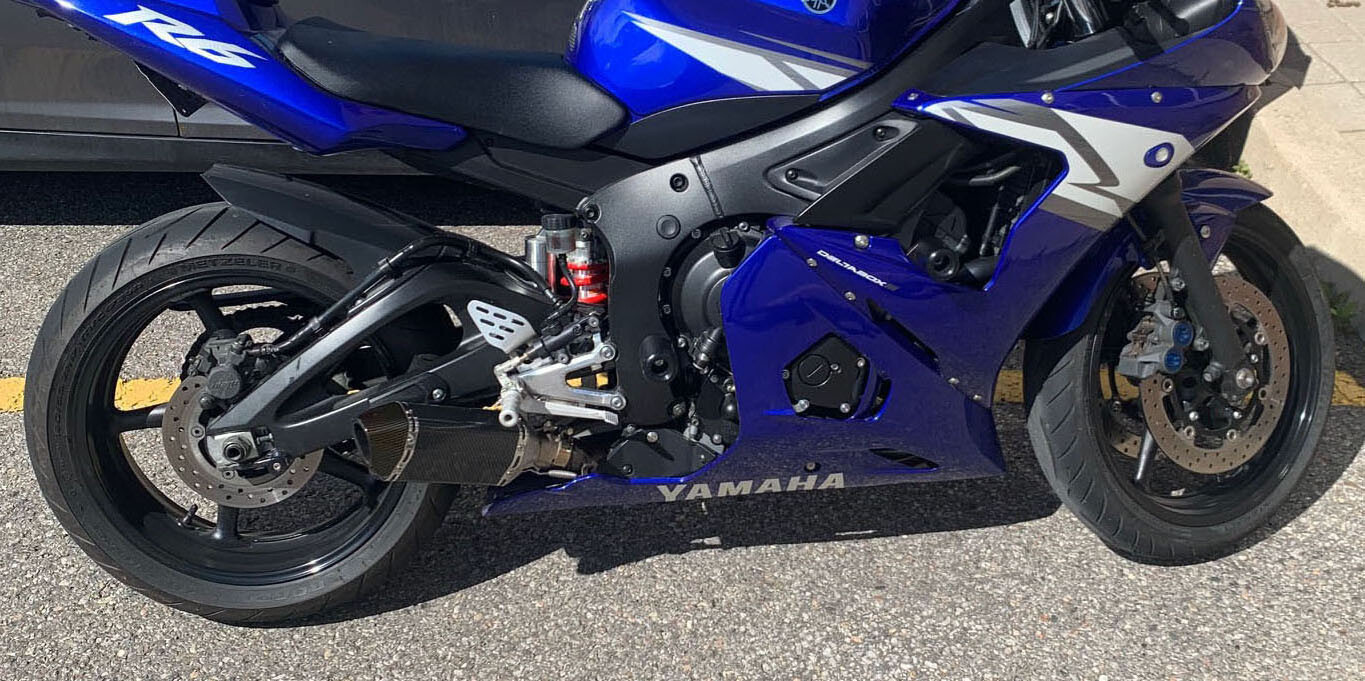 R6 R6S Yamaha 06 07 08 09 MJS Carbon Look R6 Shorty Race Exhaust Slipon NEW
