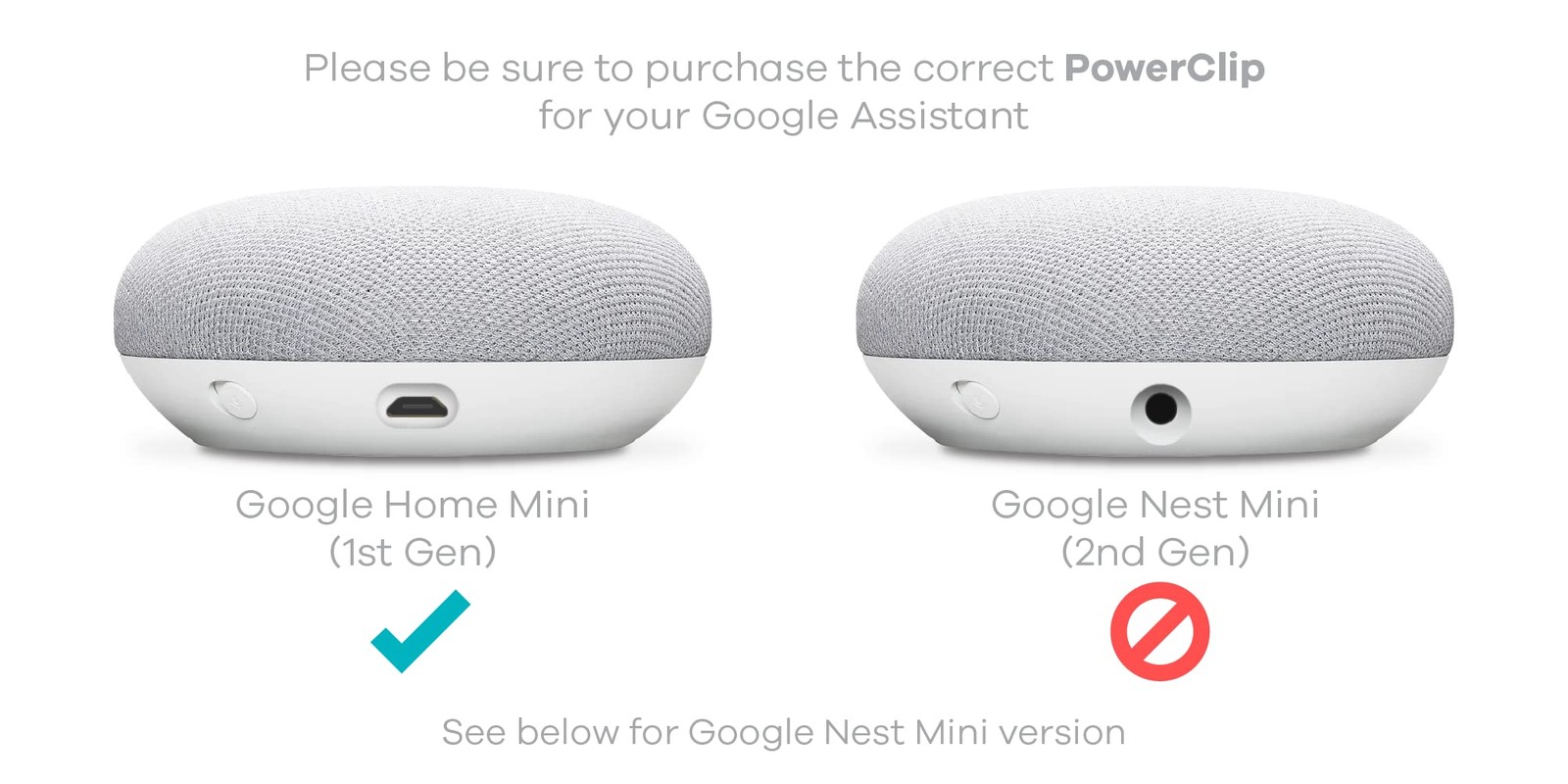 360 Electrical 360580 PowerClip Outlet Mount for Google Home Mini - Chalk