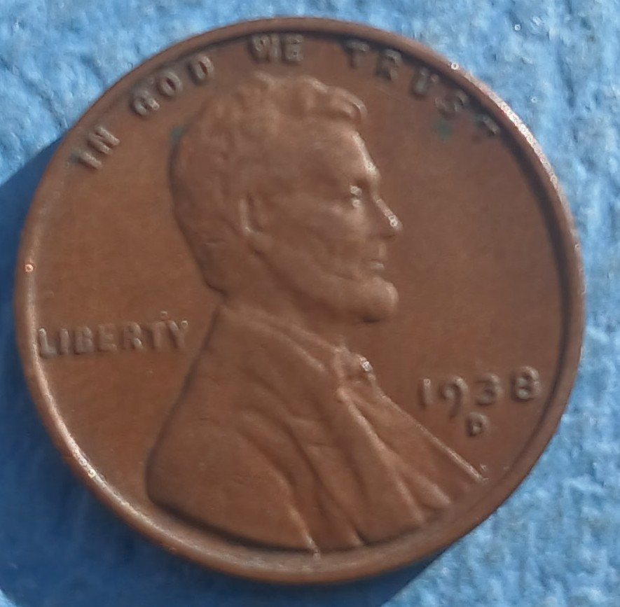 1938-D Circulated Lincoln Wheat Cent, Ships Free.