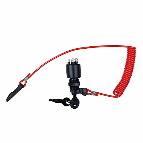 175974 Boat Key Switch Ignition and Safety Lanyard Assembly Replacement for