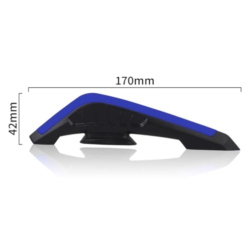 1 Pair Motorcycle Side Fairing Winglets Aerodynamic Wing Spoiler Black+Blue(L)