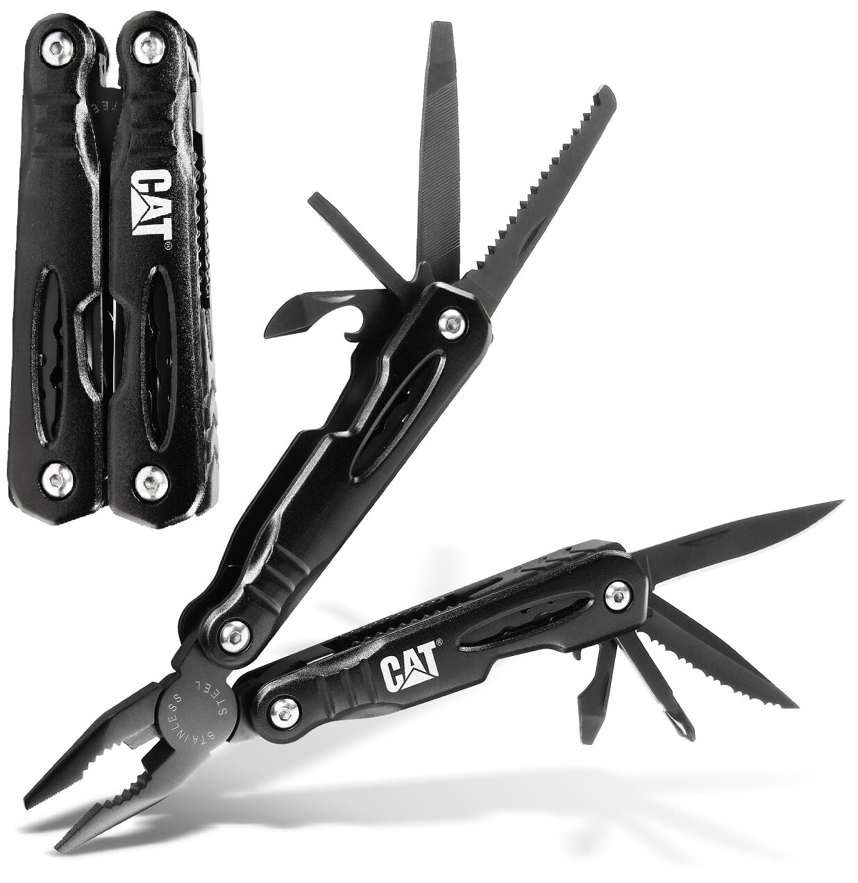 Caterpillar Multi-Function Tool 13-In-1 Black Aluminum Handle Stainless Tools