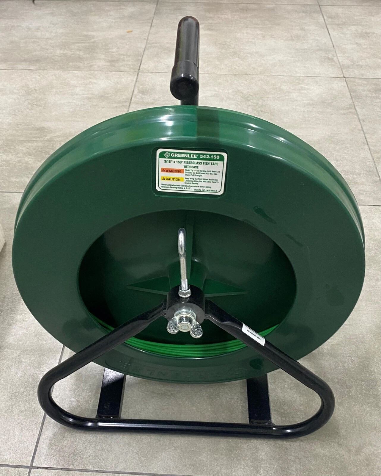GREENLEE 542-150 Fiberglass Fish Tape 150' × 3/16" in Durable Stand. - NEW-