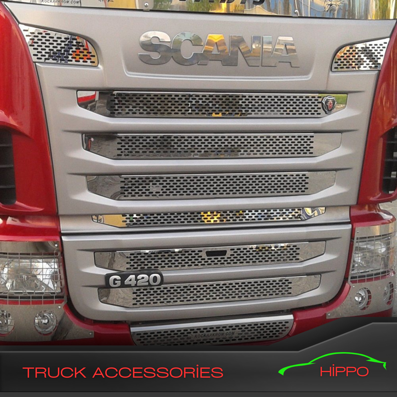 To Fit Scania G400-G420 Chrome Front Grill Stainless Steel