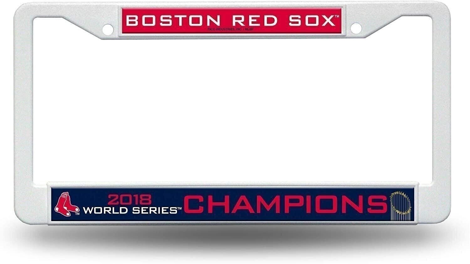 Boston Red Sox 2018 World Series Champions Plastic License Plate Frame Tag...