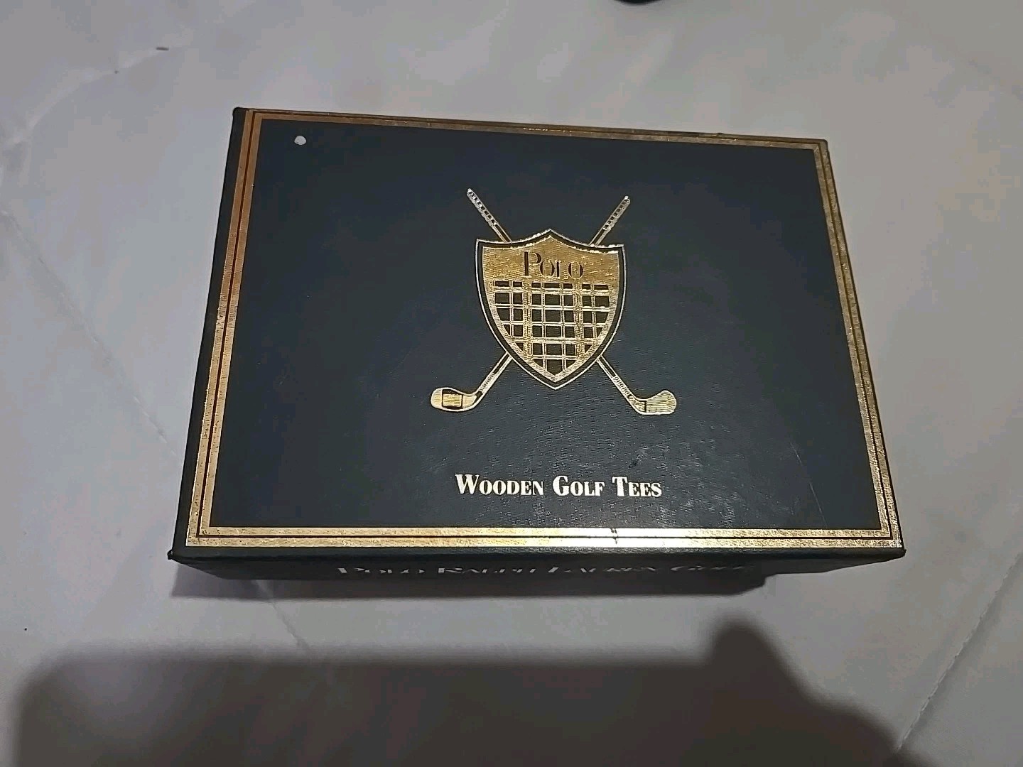 NIB Vintage Polo Ralph Lauren Golf Tees Box of 24 Wooden Multicolored Logo Tees