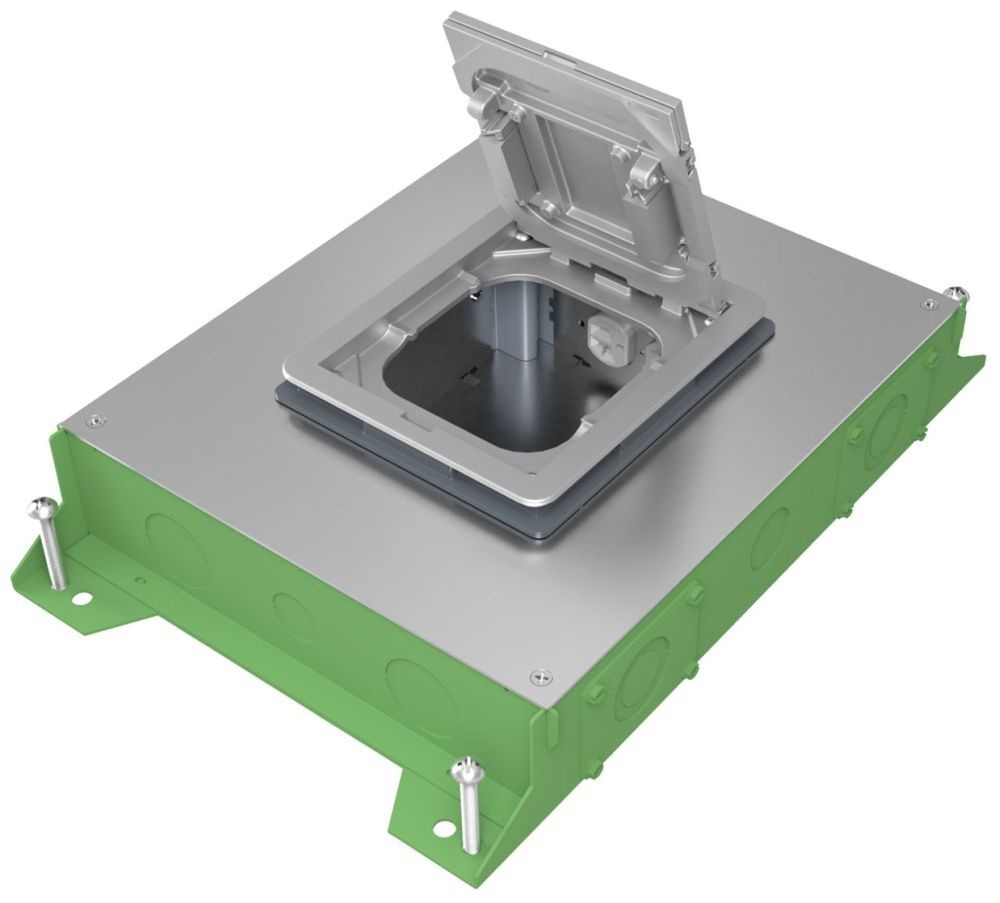 Legrand RFBA4R30OG Wiremold Resource 4-Gang 3" Rectangular Cover Floor Box