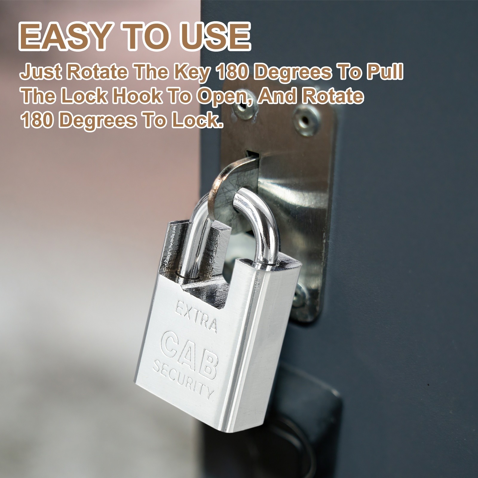 2.3" High Security Padlock Steel Wrapped Beam Locks with 4 Keys
