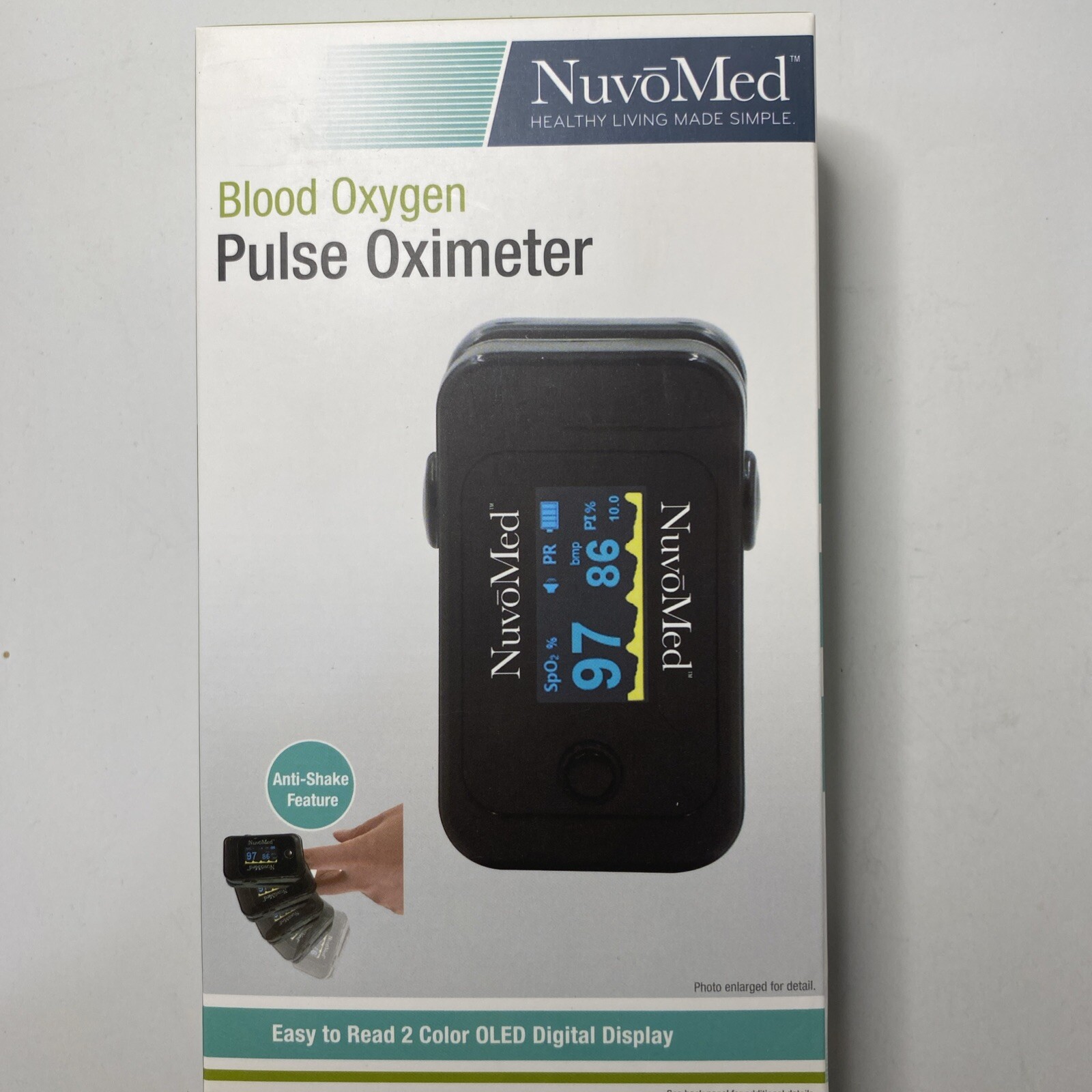 NuvoMed Blood Oxygen Pulse Oximeter OLED Digital Display FPO-6/0739 *NEW IN BOX*