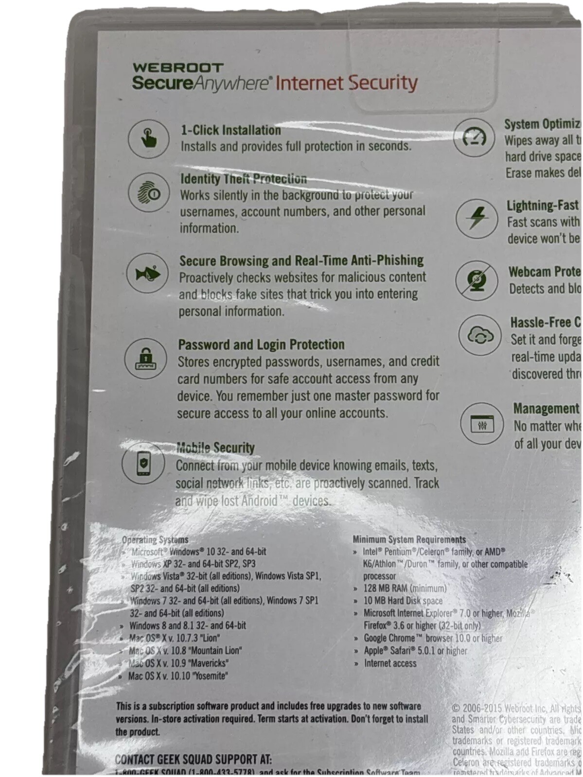 Webroot SecureAnywhere Internet Security - Full Version for Windows & Mac Disk