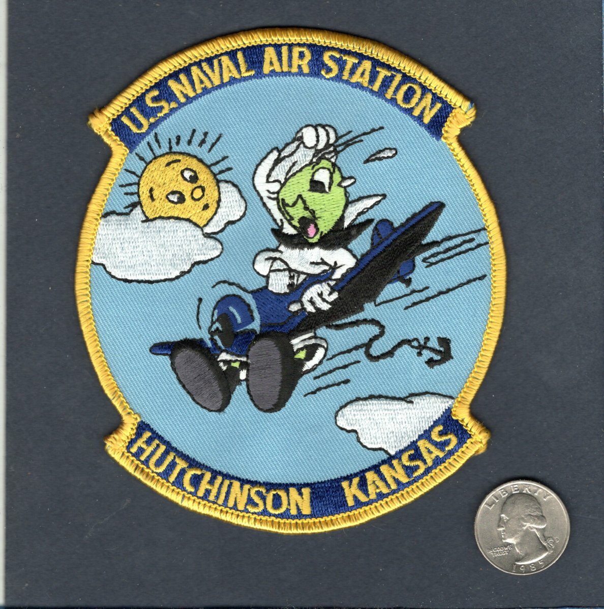 NAS Naval Air Station HUTCHINSON KS US Navy Base Squadron Disney Designed Patch