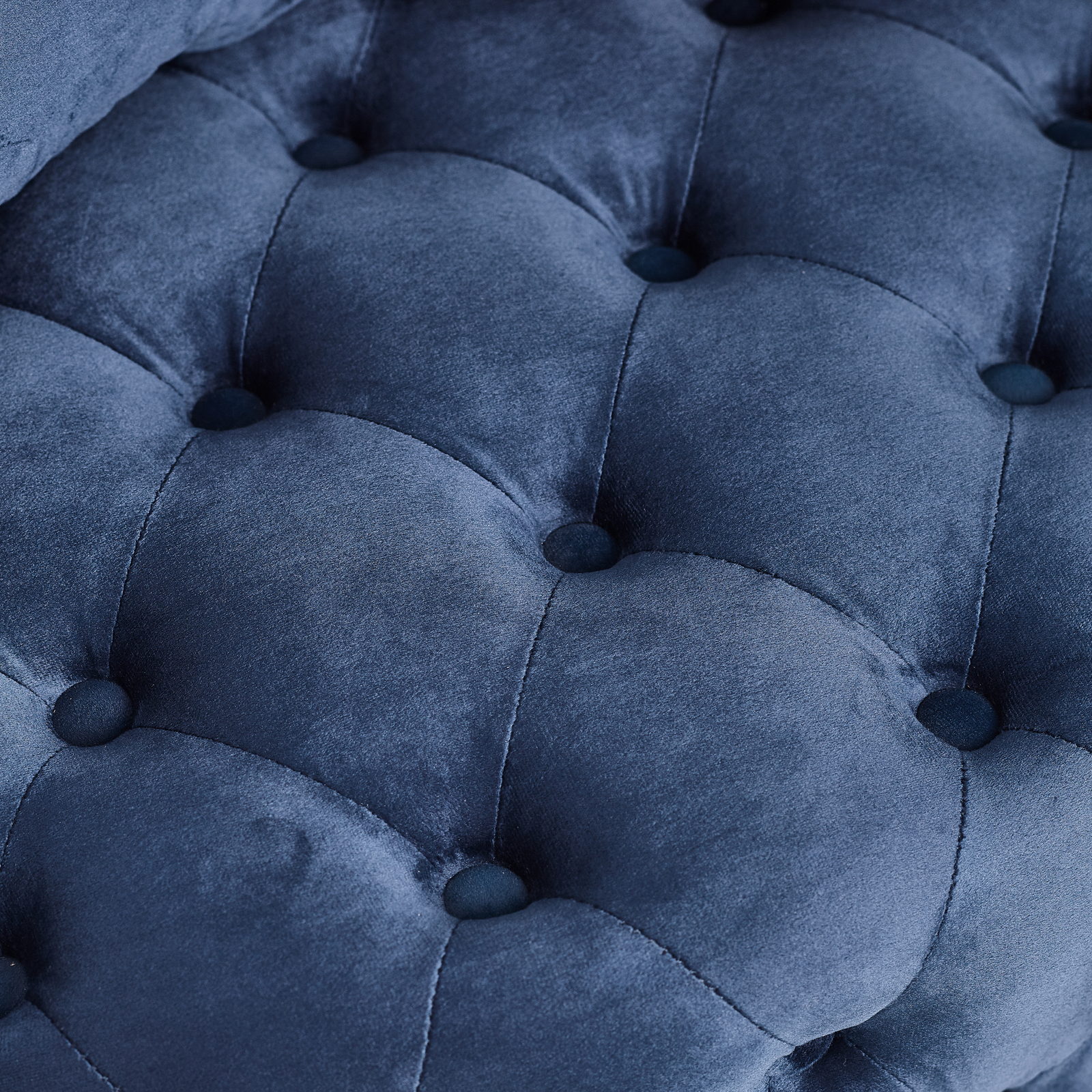 Velvet Upholstered Swivel Chair for Living Room w/ Button Tufted Design, Blue