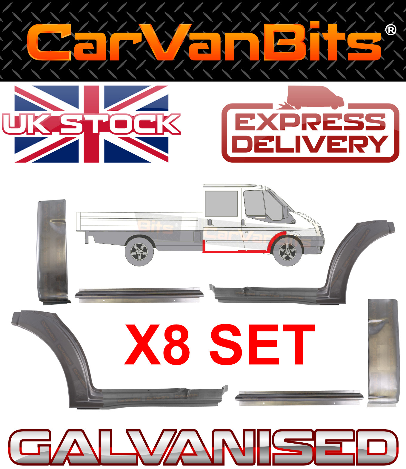 FOR FORD TRANSIT MK6 MK7 00-14 CREW DOUBLE CAB DOOR SILL CORNER REPAIR PANEL