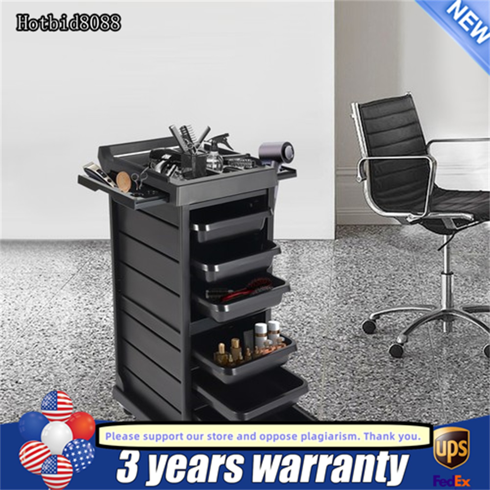 Rolling Trolley Cart, Beauty Barber Cart, Barber Organizer Rolling Cart