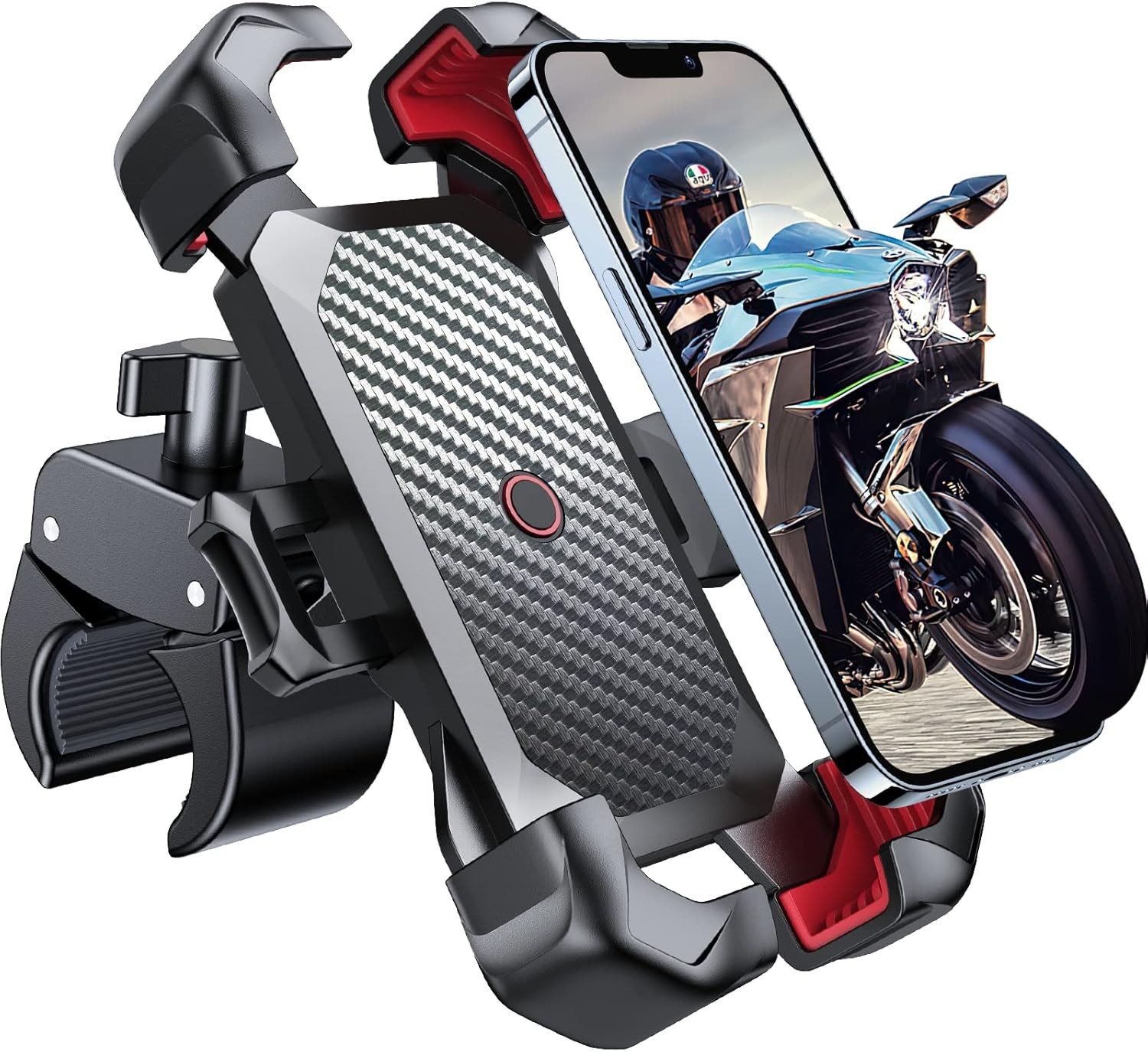 Motorcycle Phone Mount, [1s Auto Lock][100mph Military Anti-Shake] Bike Phone H