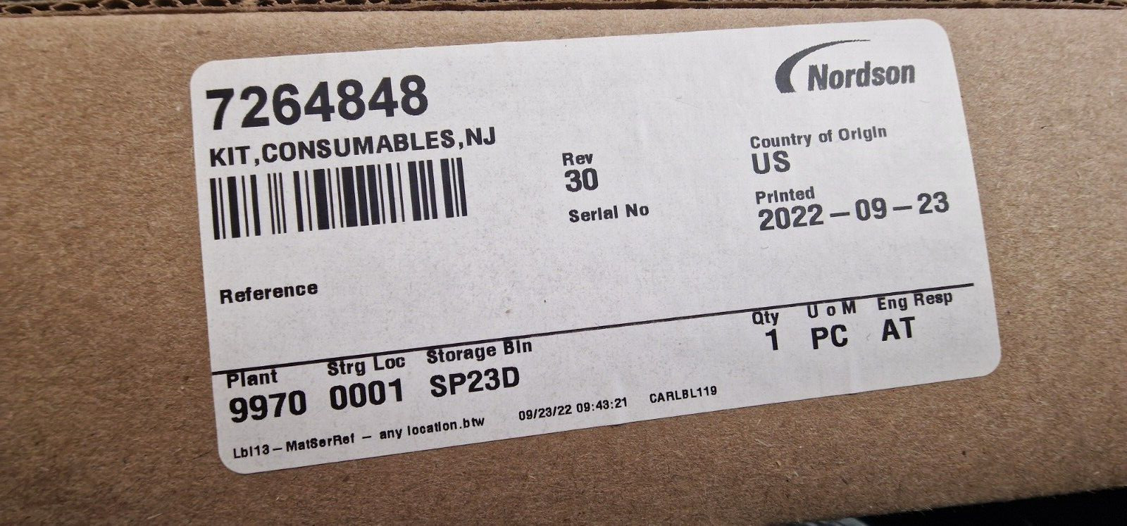 Nordson 7264848 Kit Consumables NJ