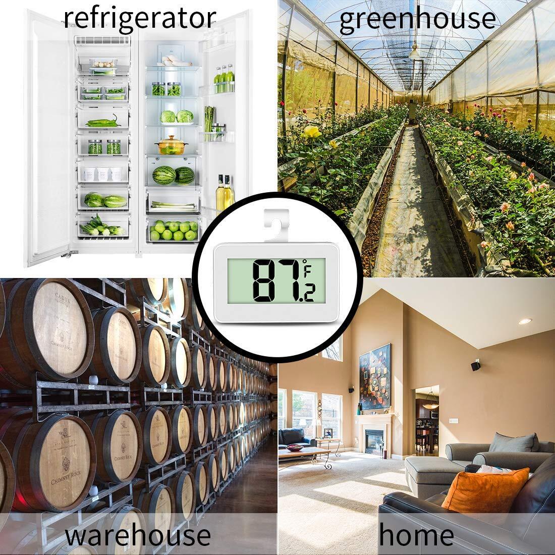 2 Pack Digital Refrigerator Thermometer with Large LCD Display