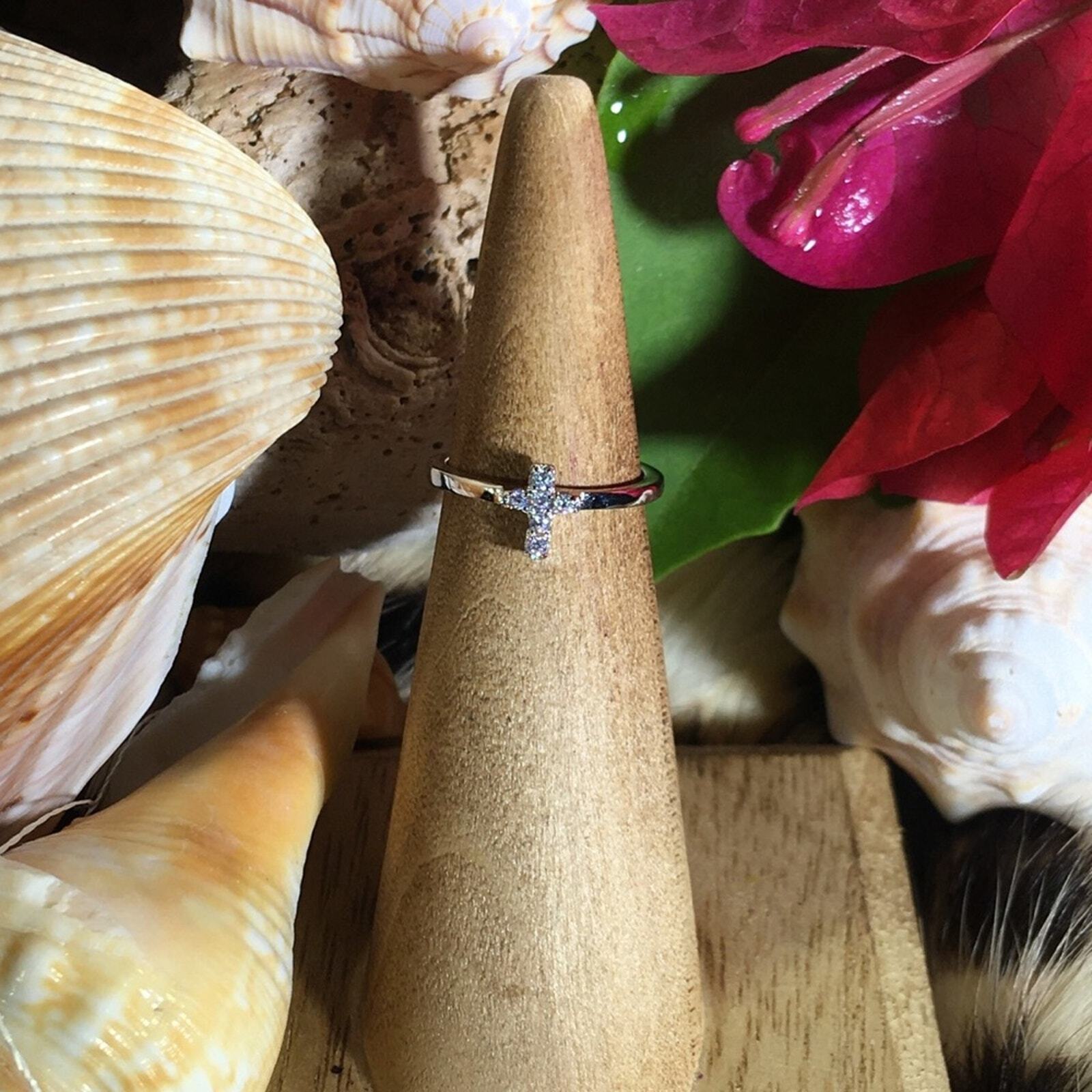 Cross CZ Sterling Silver Toe Ring