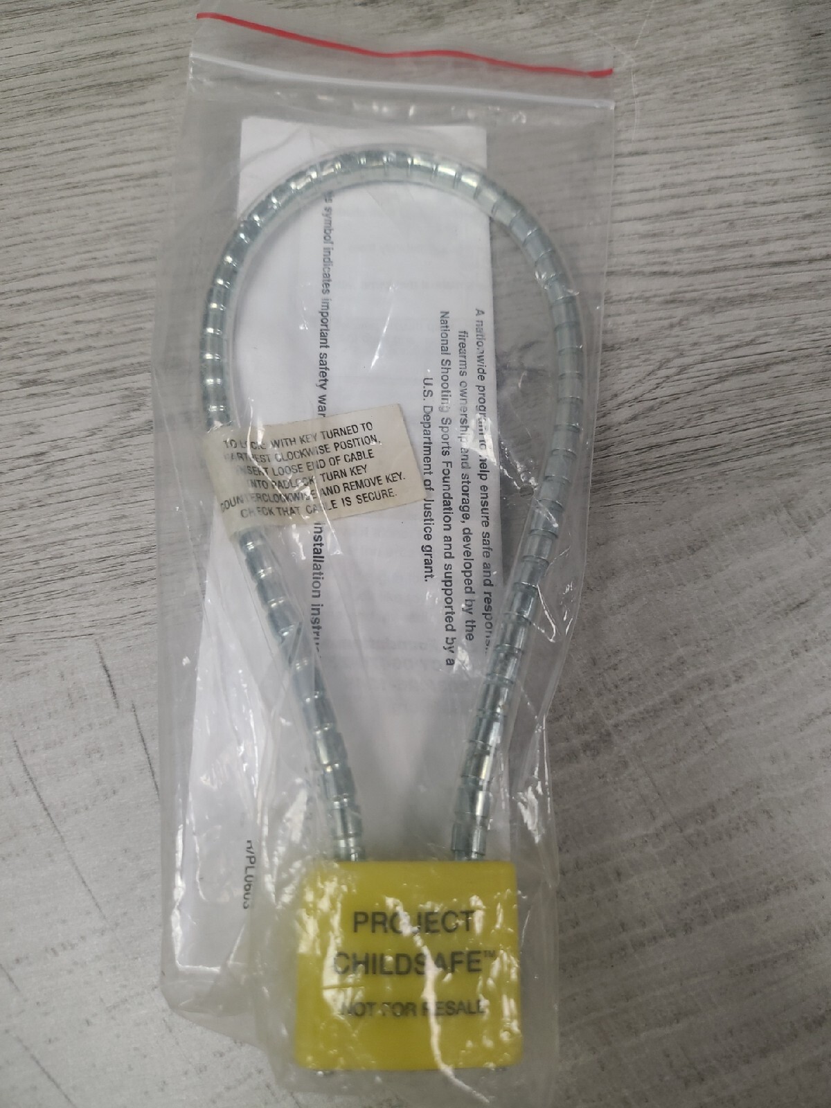 Project Childsafe Cable Style Child Safety Trigger Pistol Gun Lock and Keys