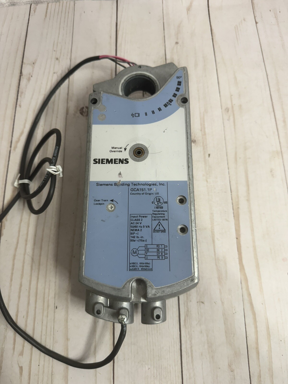 SIEMENS LANDIS GCA151.1P SPRING RETURN ELECTRIC DAMPER ACTUATOR 24VAC
