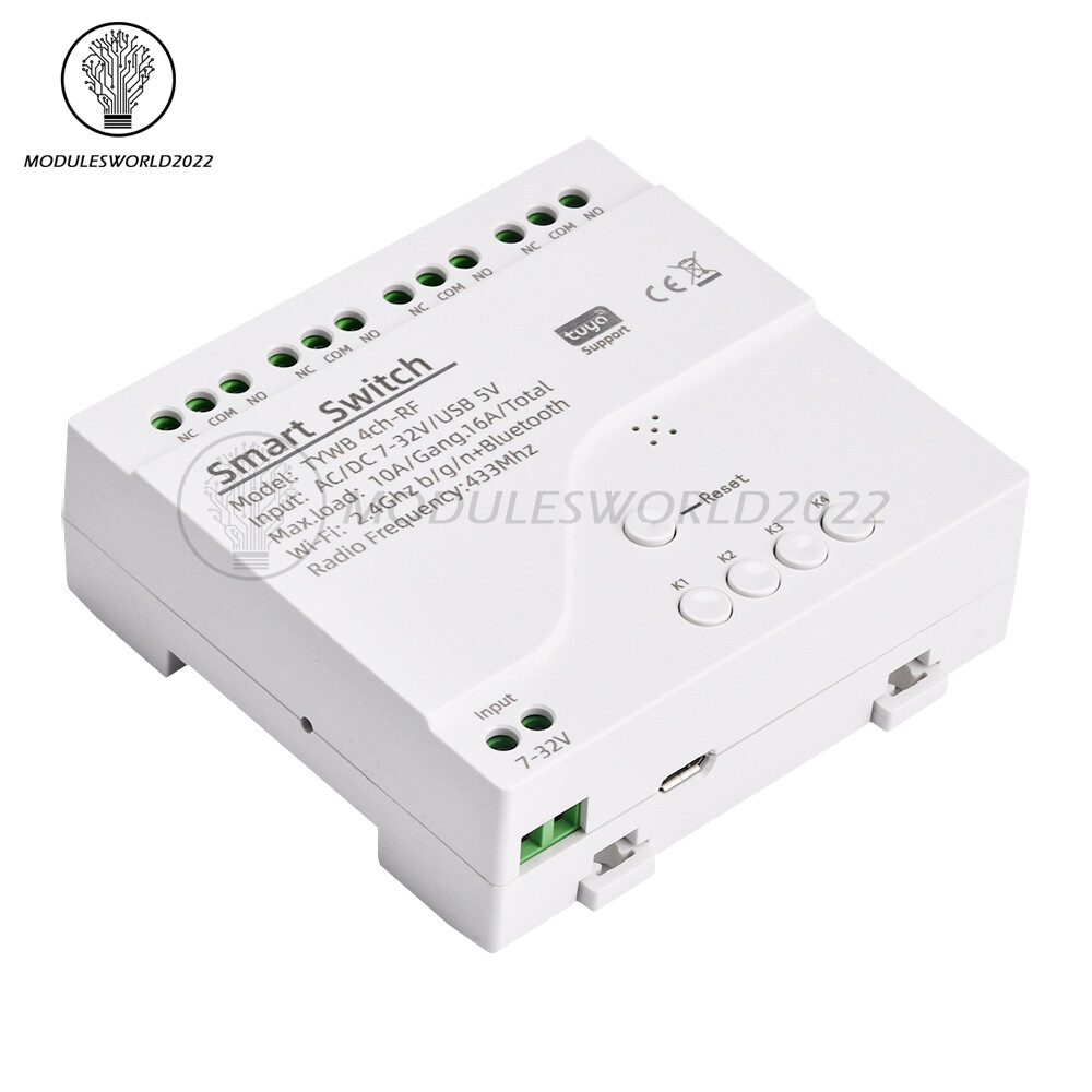 Smart Wifi Relay Switch Module DC 7-32V 4-Channels Relay for Tuya  Alexa Google
