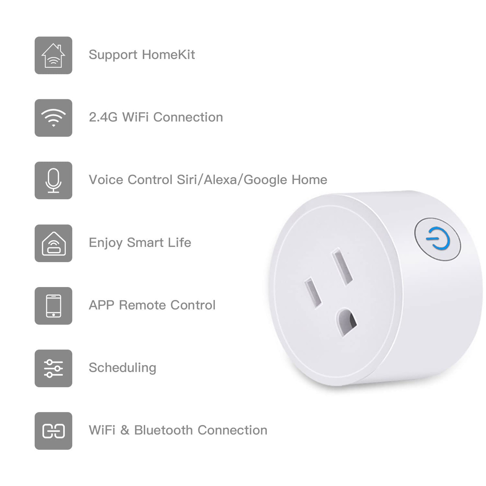 Smart Plug Mini HomeKit WiFi Outlet Support Apple HomeKit Alexa Google Assistant