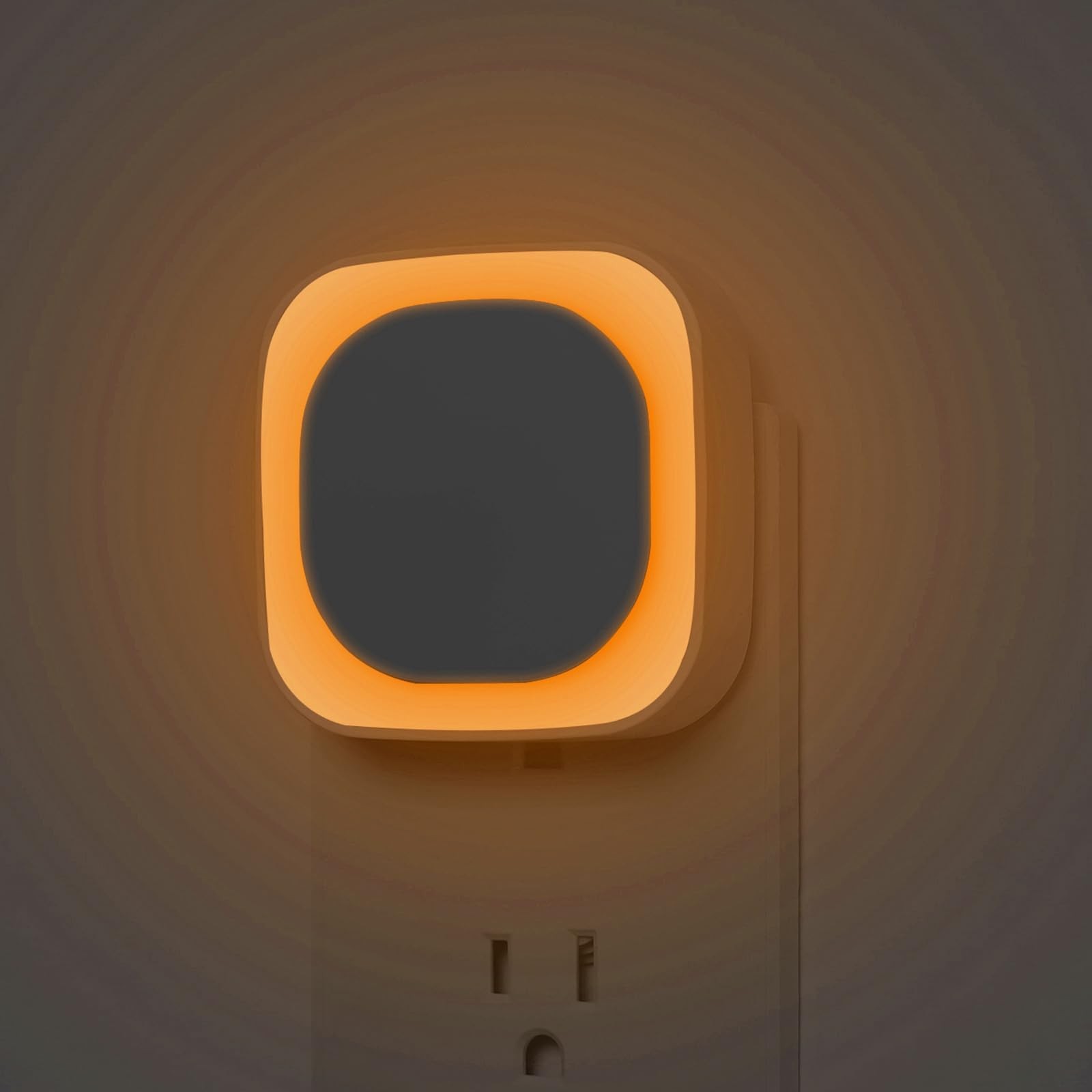 2 Pack Amber Night Light, Dusk to Dawn Sensor, Warm Glare-Free Reflected Glow...