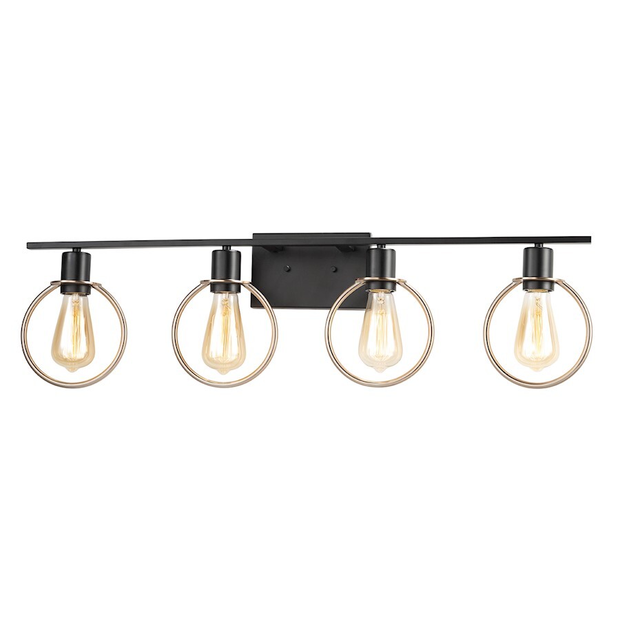 Justice Design Volta 4 Light Bath, Matte Black/Chrome - NSH-8904-CRMB