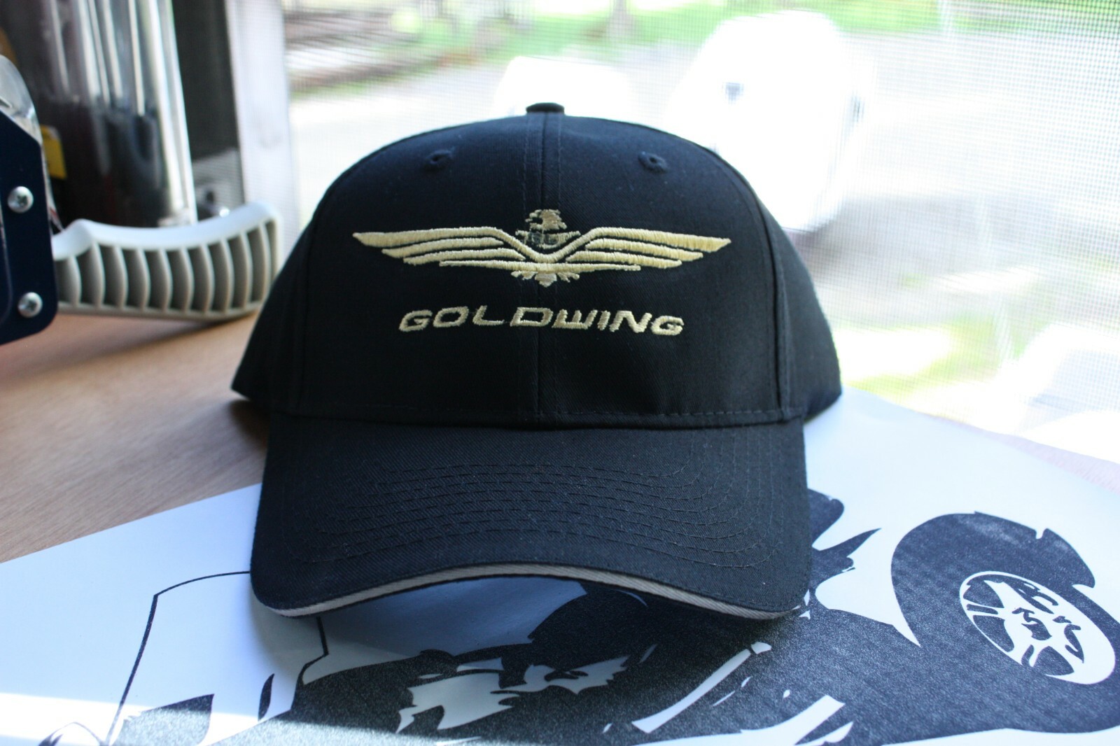 Goldwing Cap/Hat  Sandwich Bill Black and Stone   CP85