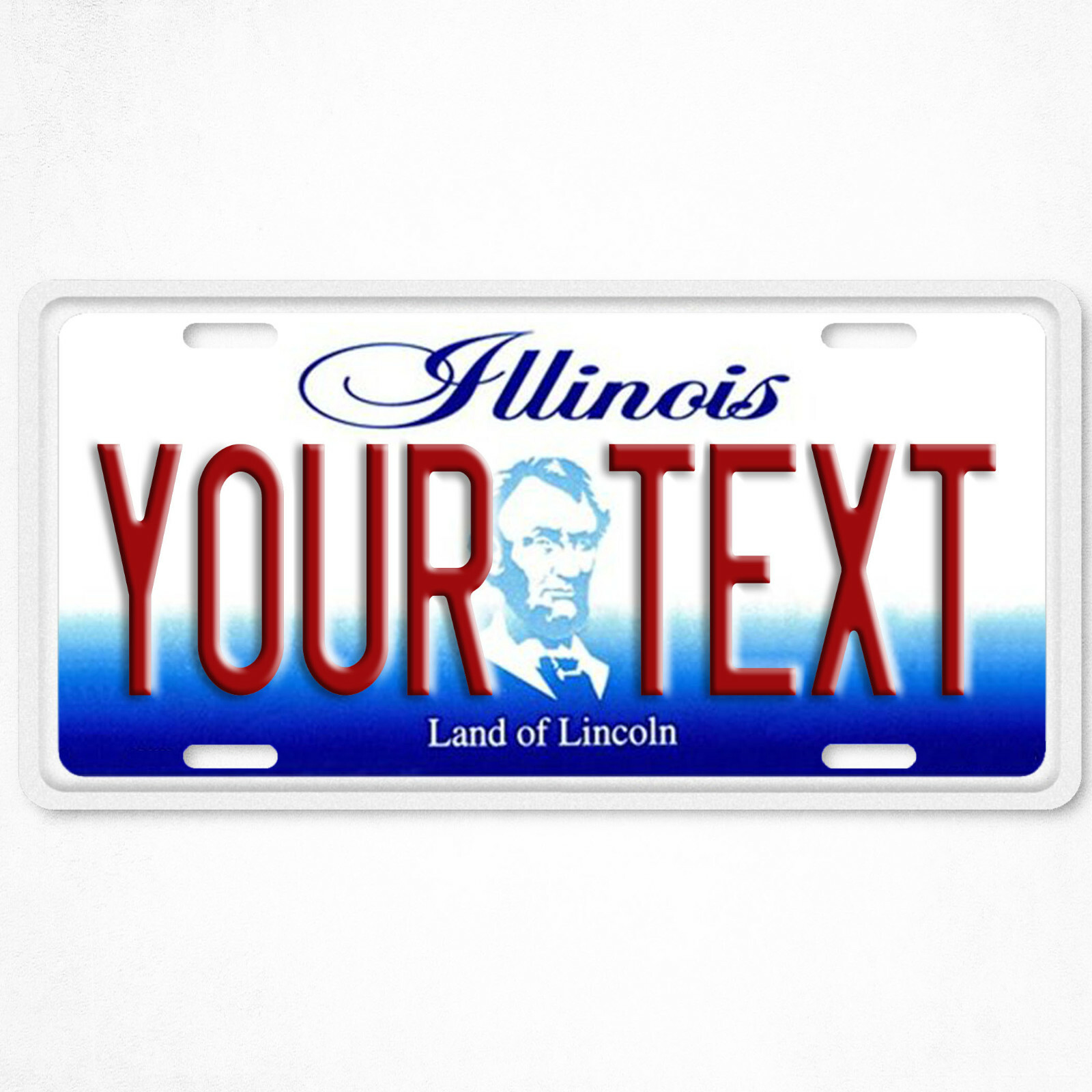 Chicago Illinois Custom ANY TEXT YOUR NAME Personal Aluminum License Plate Tag