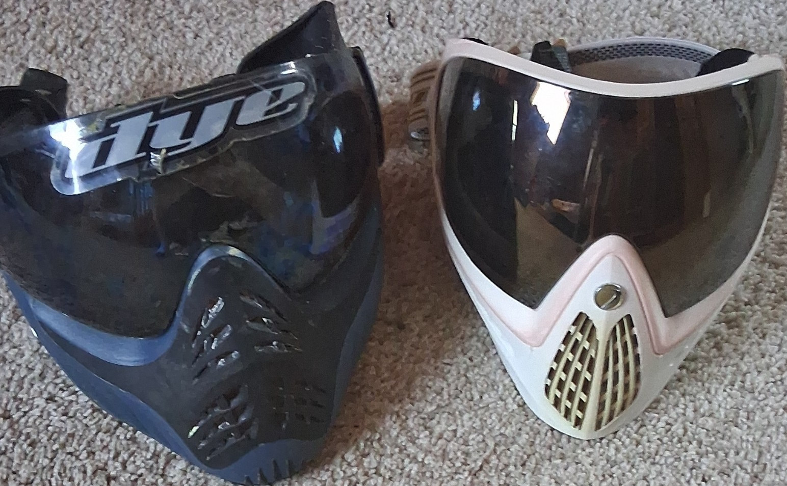 Dye Paintball Masks Lot of 2 Black Mask and White Mask Protective Gear