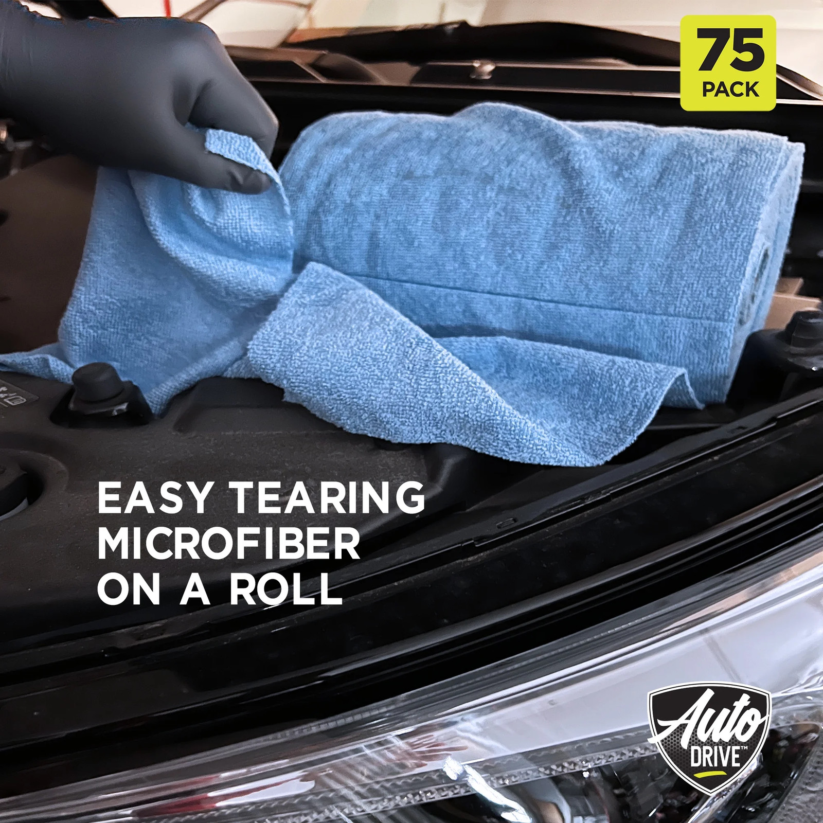 Tear Away Car Wash Multi-Purpose Microfiber Towel Roll, 75 Pack