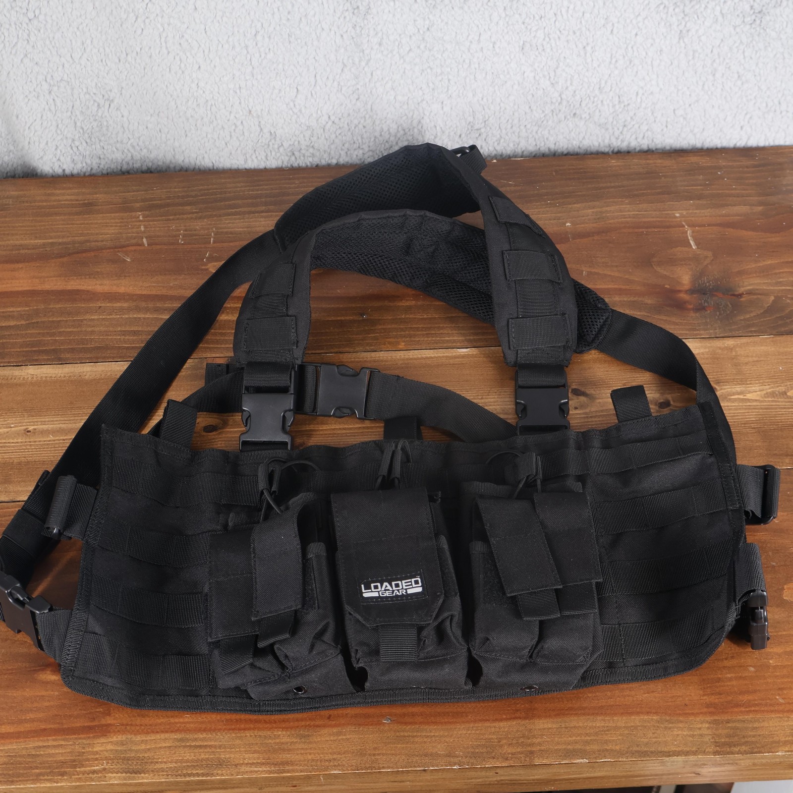 Loaded Gear Tactical Chest Rig Protector Vest Black Nylon MOLLE Hunting Men