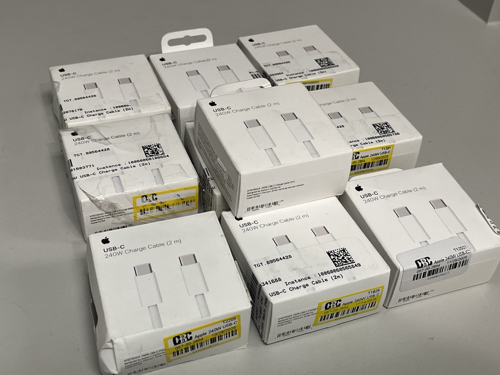 Lot of 10- Original Apple USB-C 240W Charging Cables 2m MYQT3AM/A- Free Shipping