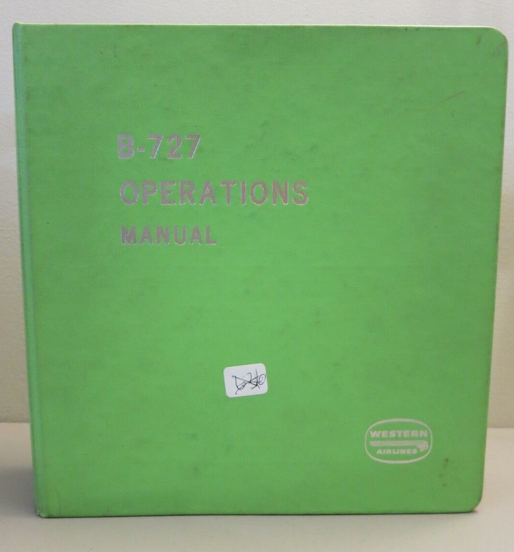 Western Airlines Boeing 727 Operations + Simulator and Flight Training Manual