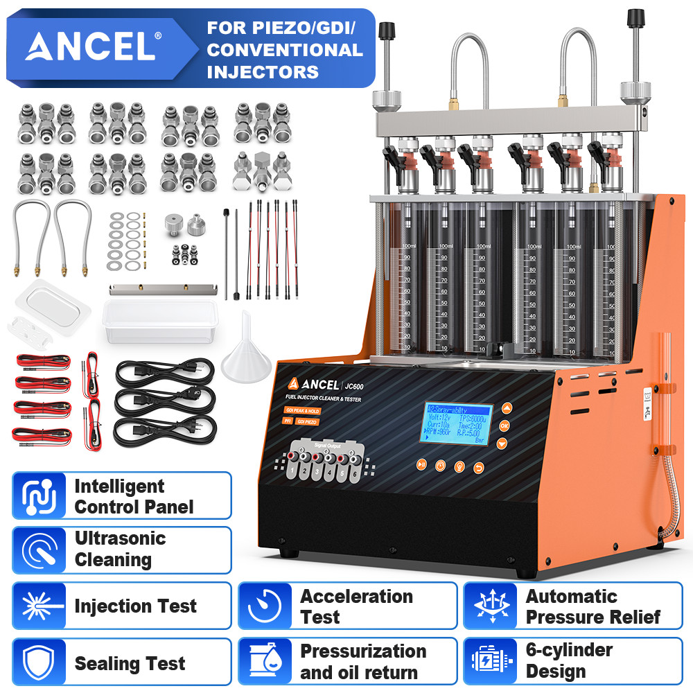ANCEL JC600 Automotive Fuel Injector Cleaner Tester for PFI GDI Piezo Injector